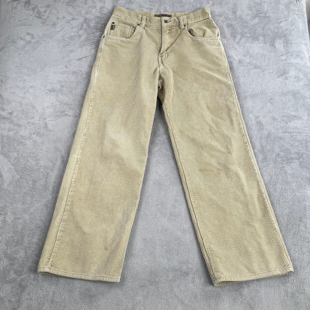 Rusty Vintage Y2K Corduroy Pants 30 Cream Men Surf Skate Streetwear Wide Wale